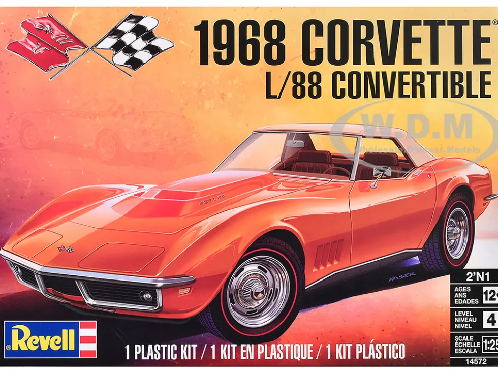 Level 4 Model Kit 1968 Chevrolet Corvette L/88 Convertible 2-in-1 1/25 Scale Model by Revell