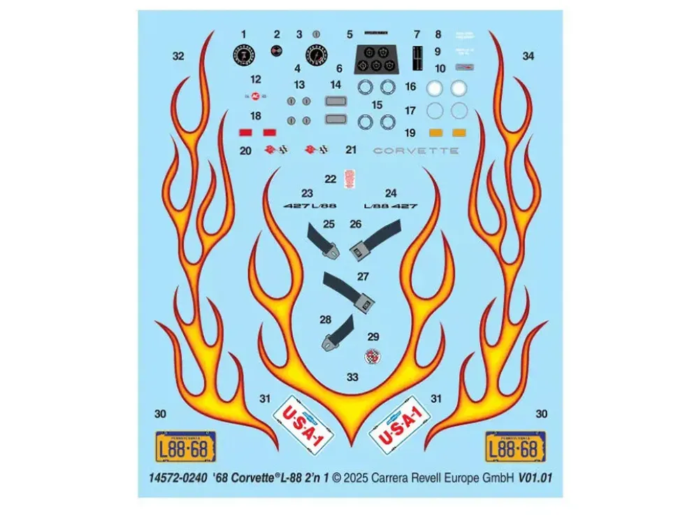 Level 4 Model Kit 1968 Chevrolet Corvette L/88 Convertible 2-in-1 1/25 Scale Model by Revell