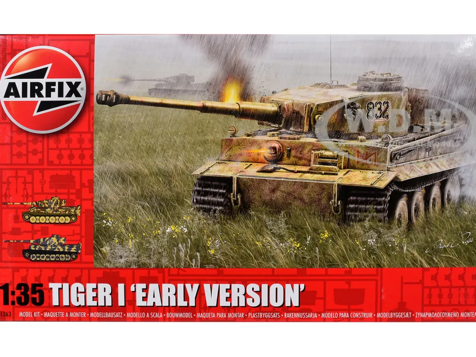 Level 3 Model Kit German Tiger I "Early Version" Tank with 2 Scheme Options 1/35 Plastic Model Kit by Airfix