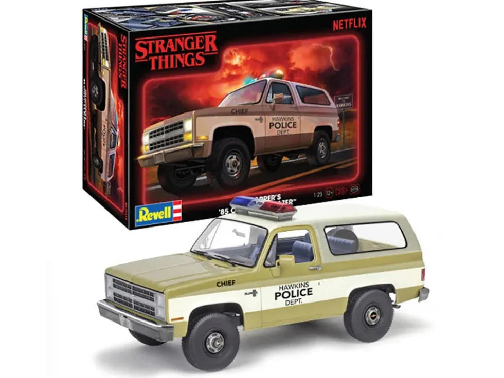 Level 4 Model Kit Jim Hopper's 1985 Chevrolet K5 Blazer "Stranger Things" (2016-Current) TV Series 1/25 Scale Model by Revell