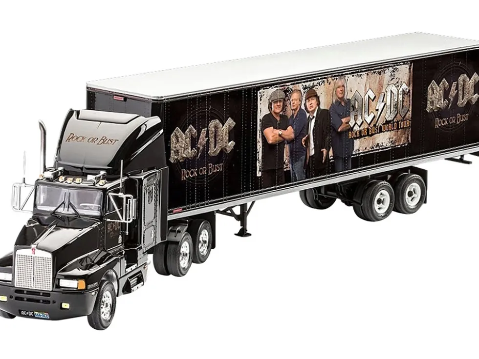 Level 3 Model Kit Kenworth Tour Truck AC/DC Rock or Bust 1/32 Scale Model Revell 07453