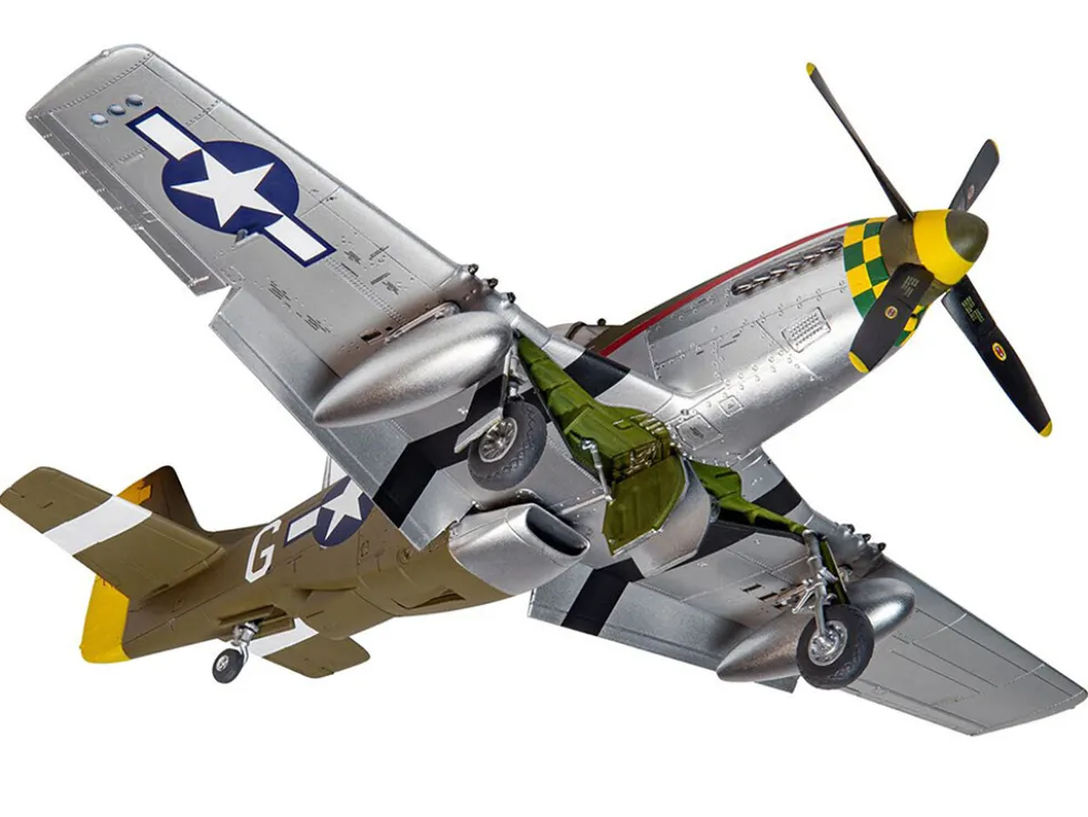 Level 2 Model Kit North American P 51D Mustang Fighter Aircraft with 2 Scheme Options 1/48 Plastic Model Kit Airfix A05131A