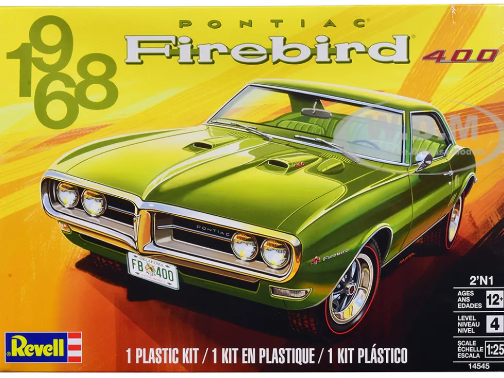 Level 4 Model Kit 1968 Pontiac Firebird 400 2 in 1 Kit 1/25 Scale Model Revell 14545