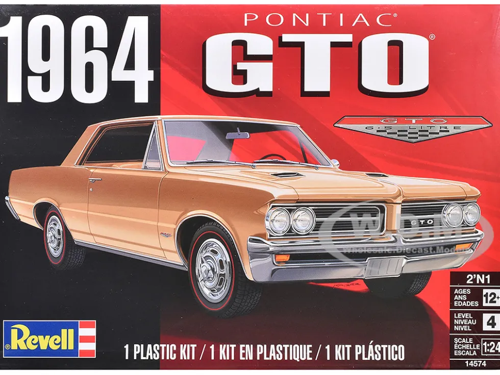 Level 4 Model Kit 1964 Pontiac GTO 2-in-1 Kit 1/24 Scale Model by Revell