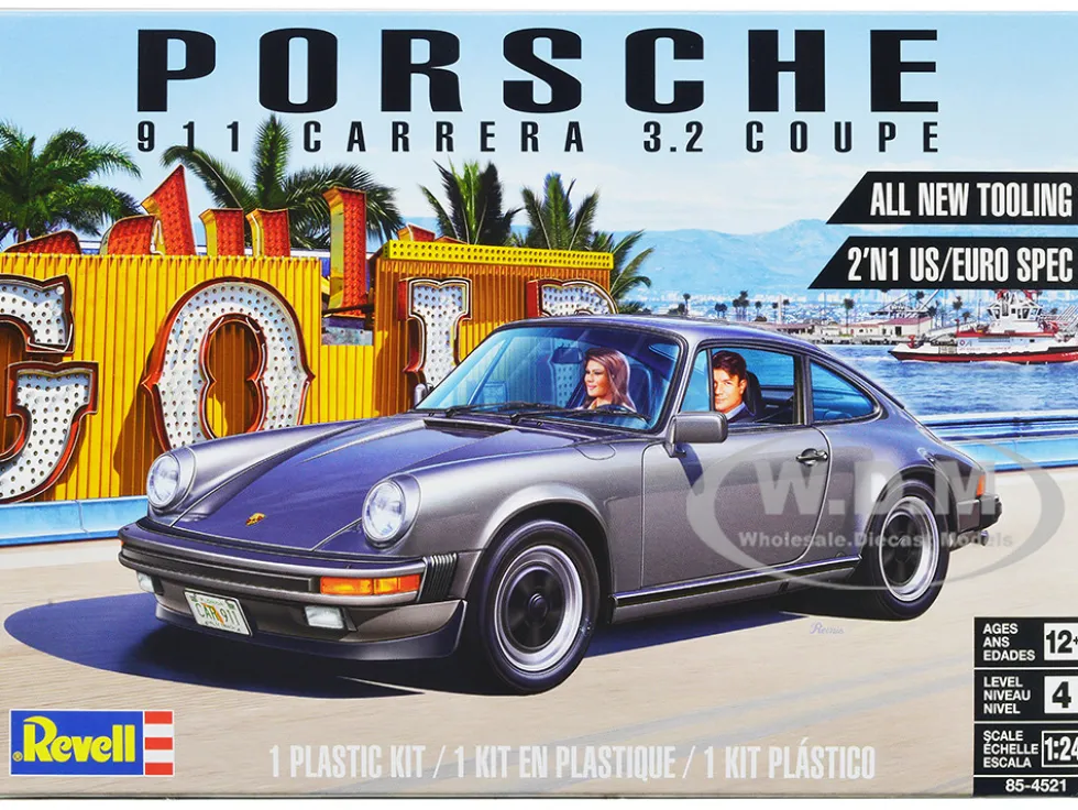 Level 4 Model Kit Porsche 911 Carrera 3.2 Coupe 2-in-1 Kit 1/24 Scale Model Revell 85-4521