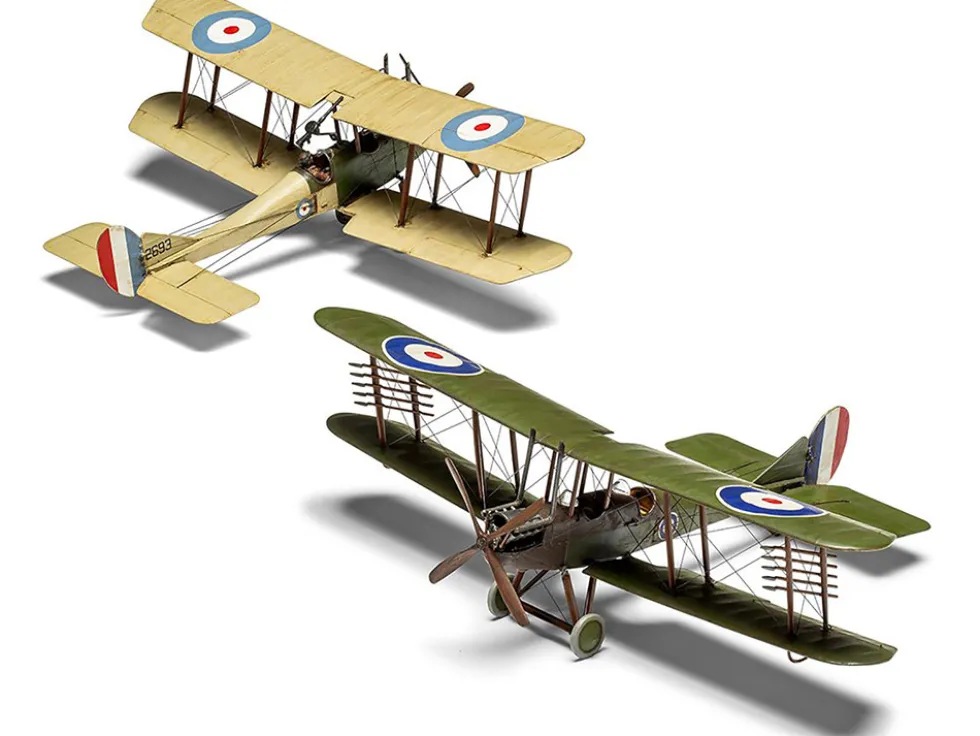 Level 2 Model Kit Royal Aircraft Factory BE2c Aircraft with 2 Scheme Options 1/72 Plastic Model Kit by Airfix