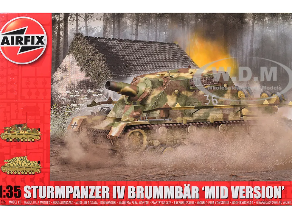 Level 3 Model Kit Sturmpanzer IV Brummbar "Mid Version" Tank with 2 Scheme Options 1/35 Plastic Model Kit by Airfix