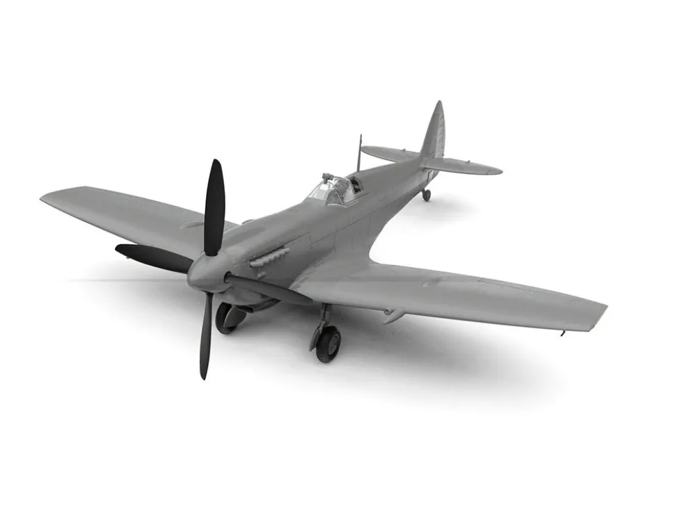 Level 2 Model Kit Supermarine Spitfire Mk.IXe Fighter Aircraft with 3 Scheme Options 1/48 Plastic Model Kit by Airfix
