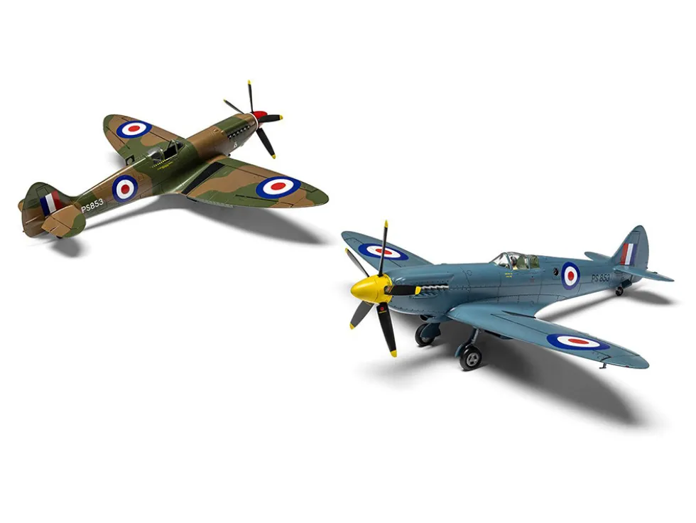 Level 2 Model Kit Supermarine Spitfire PR.XIX Fighter Aircraft with 3 Scheme Options 1/48 Plastic Model Kit by Airfix