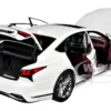 Lexus LS500h Sonic White Metallic Crimson Black Interior 1/18 Model Car Autoart 78866