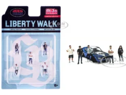 Liberty Walk Team 5 piece Diecast Figure Set (5 Figures) Limited Edition for 1/64 Scale Models by American Diorama