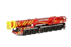 Liebherr LTM 1500-8.1 Neeb Schuch Mobile Crane Red Yellow 1/50 Diecast Model WSI Models 01-1626