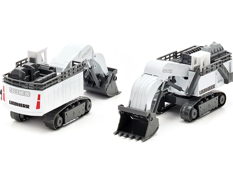 Liebherr R9800 Mining Excavator White and Gray 1/87 HO Diecast Model Siku 1798