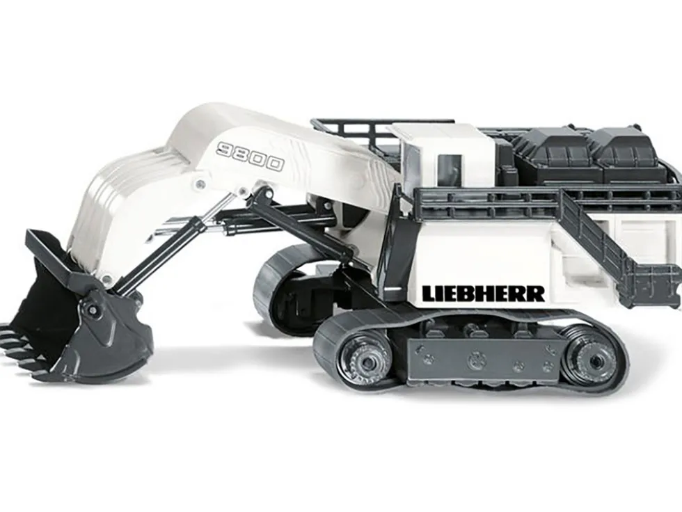 Liebherr R9800 Mining Excavator White and Gray 1/87 HO Diecast Model Siku 1798