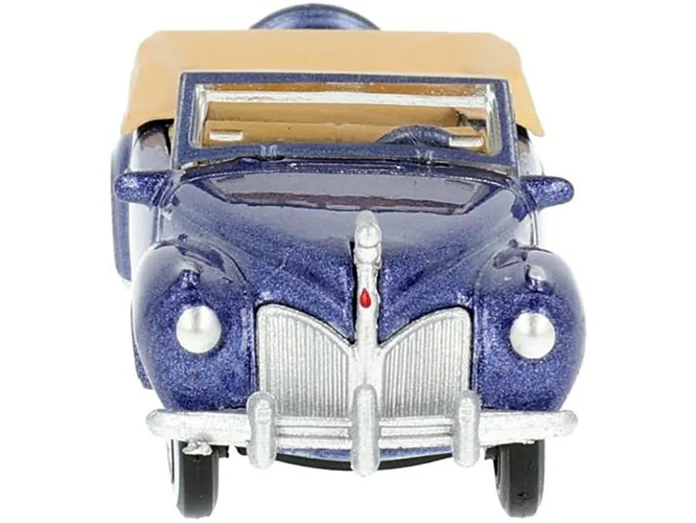 1941 Lincoln Continental Convertible Darian Blue Metallic with Tan Interior 1/87 HO Scale Diecast Model Car Oxford Diecast 87LC41007