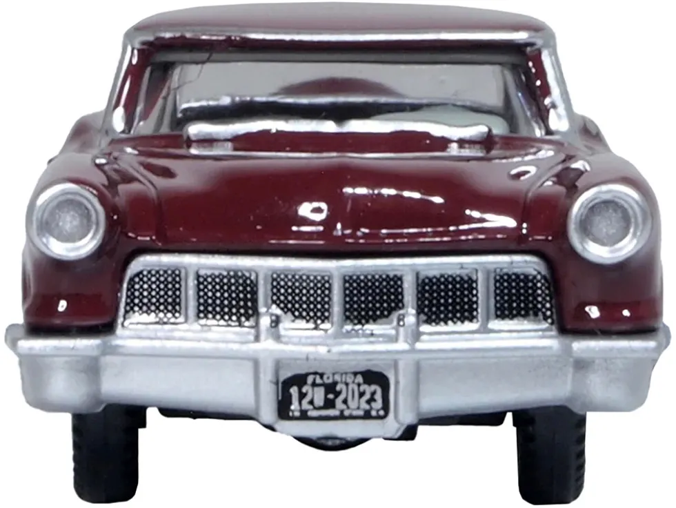 1956 Lincoln Continental Mark II Dark Red 1/87 (HO) Scale Diecast Model Car by Oxford Diecast