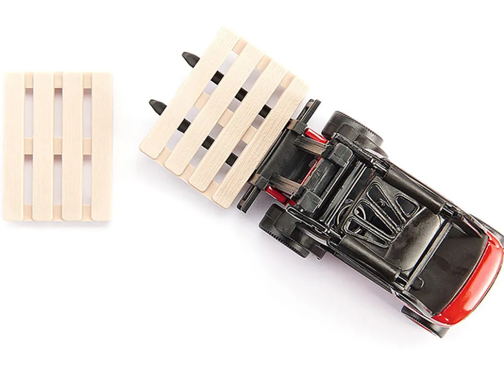 Linde Forklift Truck Red with 2 Pallet Accessories 1/50 Diecast Model Siku 1722