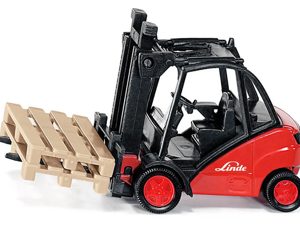 Linde Forklift Truck Red with 2 Pallet Accessories 1/50 Diecast Model Siku 1722