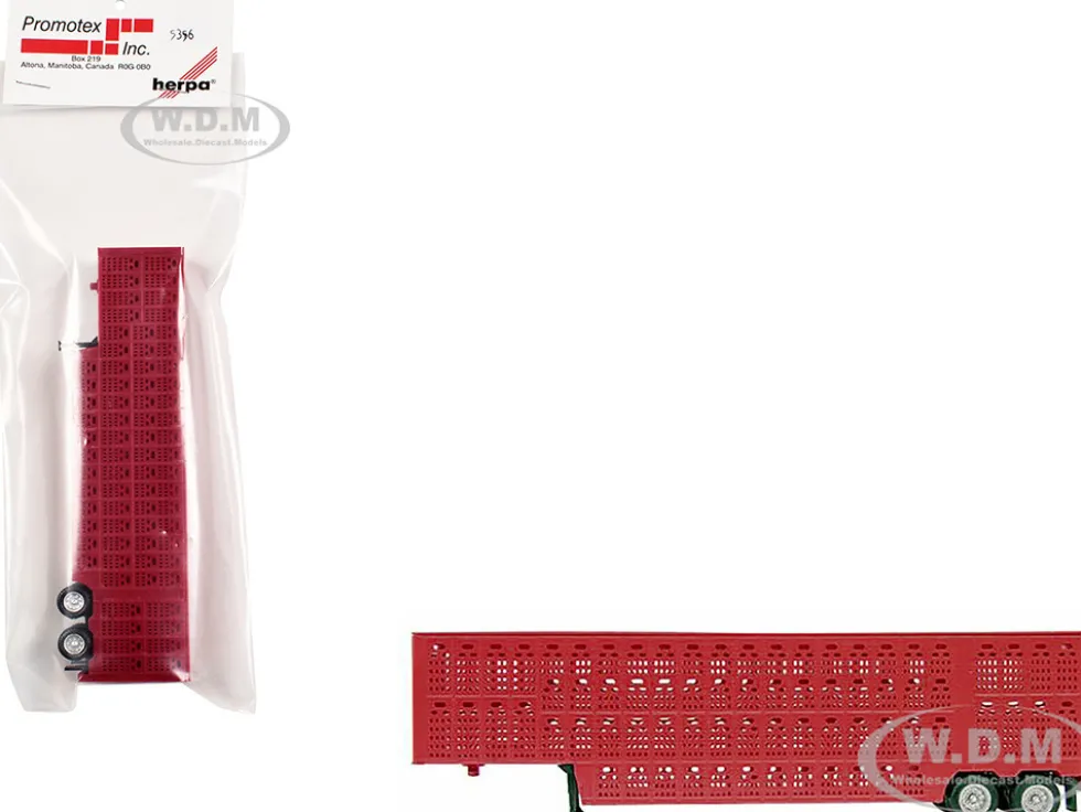 Livestock Trailer Red 1/87 (HO) Plastic Model by Promotex