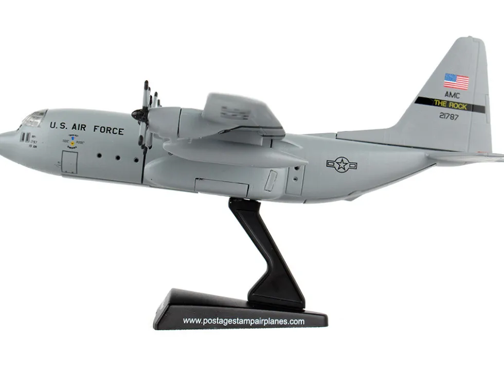 Lockheed C 130 Hercules Transport Aircraft Spare 617 United States Air Force 1/200 Diecast Model Airplane Postage Stamp PS5330-3