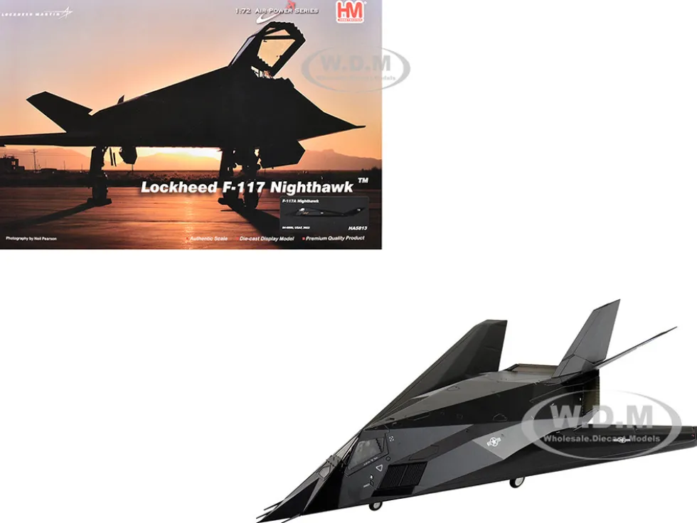 Lockheed F-117A Nighthawk Stealth Aircraft "84-0809" (2022) United States Air Force "Air Power Series" 1/72 Diecast Model by Hobby Master