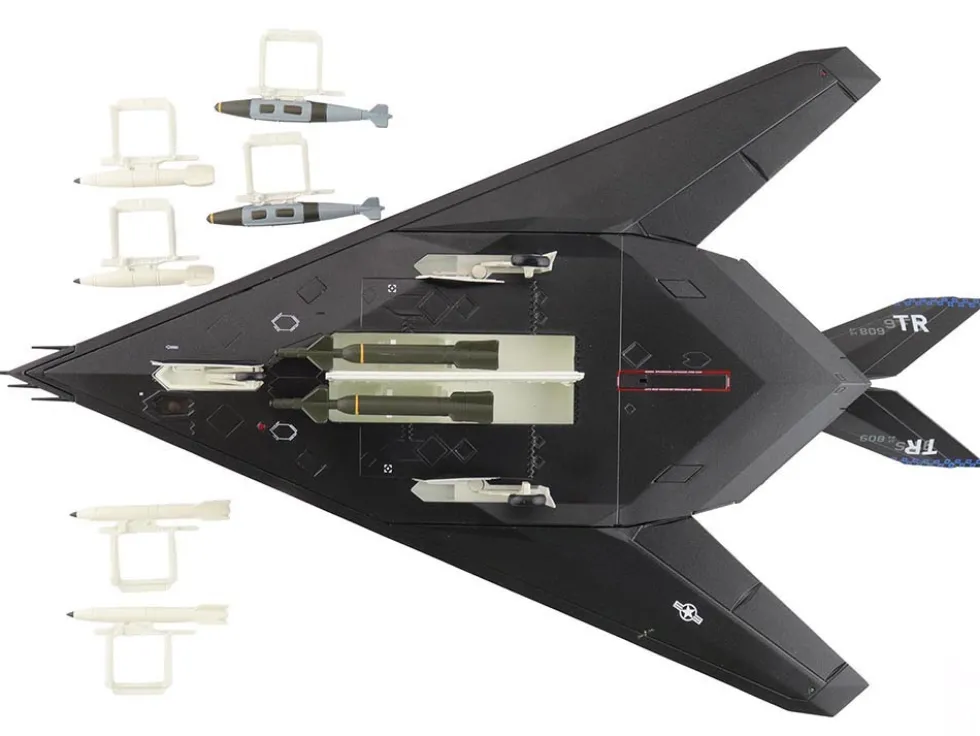 Lockheed F-117A Nighthawk Stealth Aircraft "84-0809" (2022) United States Air Force "Air Power Series" 1/72 Diecast Model by Hobby Master