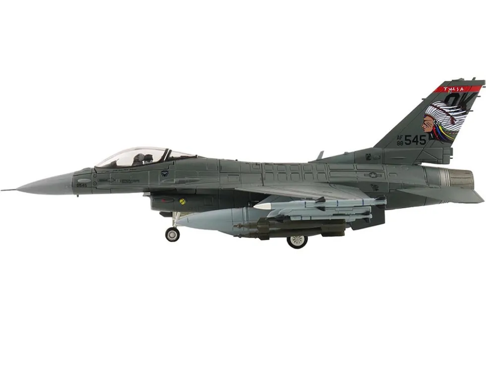 Lockheed F-16C Fighting Falcon Fighter Aircraft "88-0545, 138th Fighter Wing, Oklahoma Air National Guard" (2024) United States Air Force "Air Power Series" 1/72 Diecast Model by Hobby Master