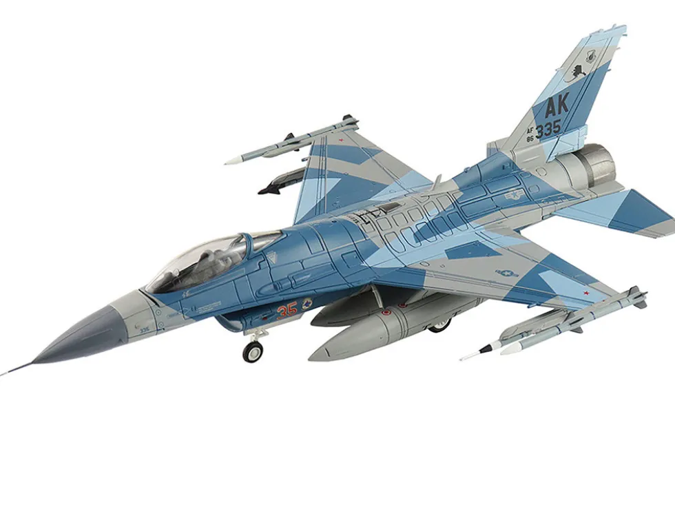 Lockheed F-16C Fighting Falcon Fighter Aircraft "86-0335, Blue Splinter, 354th Wing, 18th AGRS, Eielson AFB" (2018) United States Air Force "Air Power Series" 1/72 Diecast Model by Hobby Master