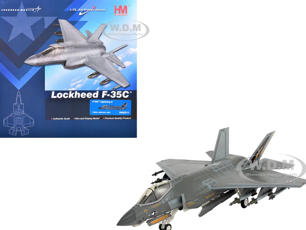 Lockheed F-35C Lightning II Aircraft "VMFA-251" (2024) United States Marine Corps "Air Power Series" 1/72 Diecast Model by Hobby Master