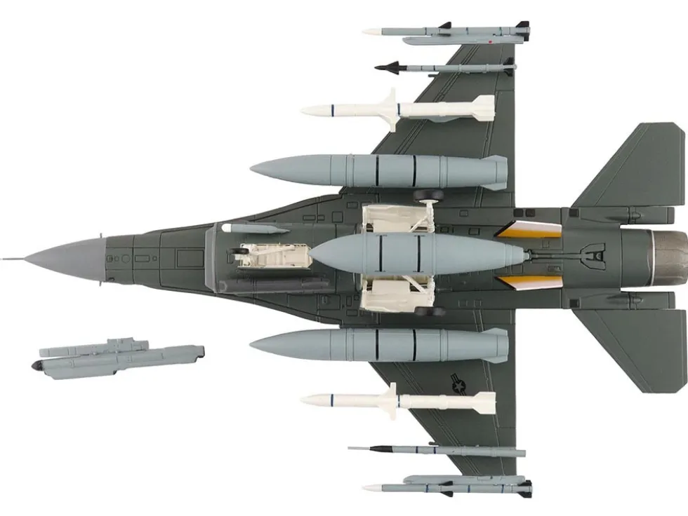 Lockheed F-16CM Fighting Falcon Fighter Aircraft "91-0379, Tiger Tiger 1, 79th Fighter Squadron, Shaw Air Force Base" (2023) United States Air Force "Air Power Series" 1/72 Diecast Model by Hobby Master