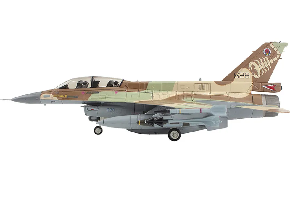 Lockheed F-16D Fighting Falcon Fighter Aircraft "628, Barak, 105 Squadron, The Scorpion" Israeli Air Force "Air Power Series" 1/72 Diecast Model by Hobby Master