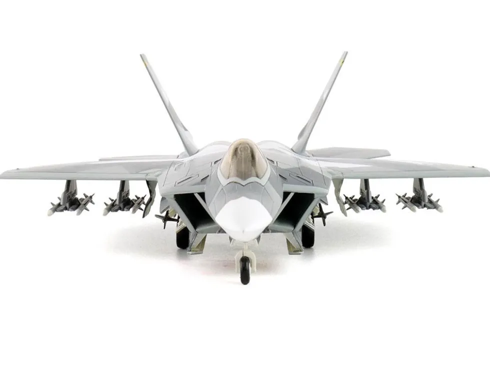Lockheed F-22 Raptor Stealth Aircraft "Splinter Camouflage" United States Air Force "Air Power Series" 1/72 Diecast Model by Hobby Master