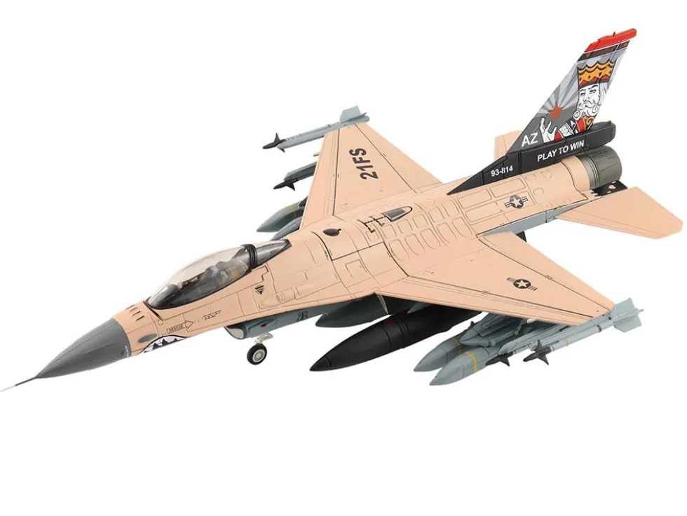 Lockheed F-16V Fighting Falcon Fighter Aircraft "93-0814, Play to Win, 21st Sqn., Luke AFB" (2025) United States Air Force "Air Power Series" 1/72 Diecast Model by Hobby Master
