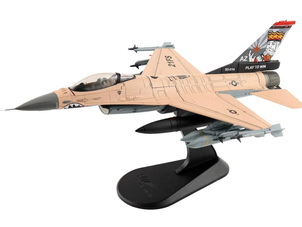 Lockheed F-16V Fighting Falcon Fighter Aircraft "93-0814, Play to Win, 21st Sqn., Luke AFB" (2025) United States Air Force "Air Power Series" 1/72 Diecast Model by Hobby Master