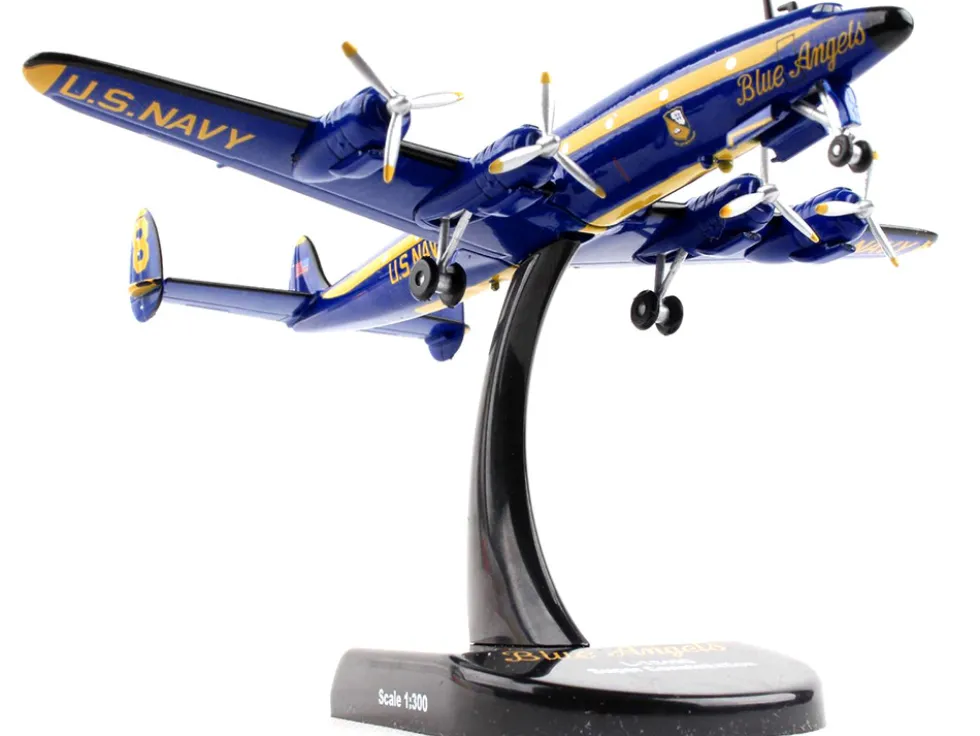 Lockheed L 1049G Super Constellation Commercial Aircraft Blue Angels United States Navy 1/300 Diecast Model Airplane Postage Stamp PS5806-2
