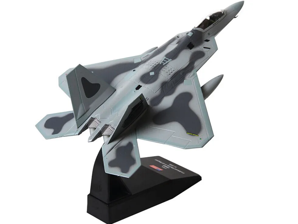 Lockheed Martin F-22A Raptor Stealth Aircraft "27th Figher Squadron, 1st Operations Group, Langley AFB" (2005) United States Air Force 1/100 Diecast Model Airplane