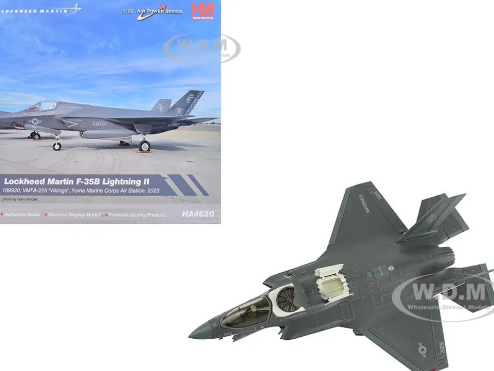 Lockheed Martin F-35B Lightning II Aircraft "VMFA-225 Vikings, Yuma Marine Corps Air Station" (2023) United States Marine Corps "Air Power Series" 1/72 Diecast Model by Hobby Master