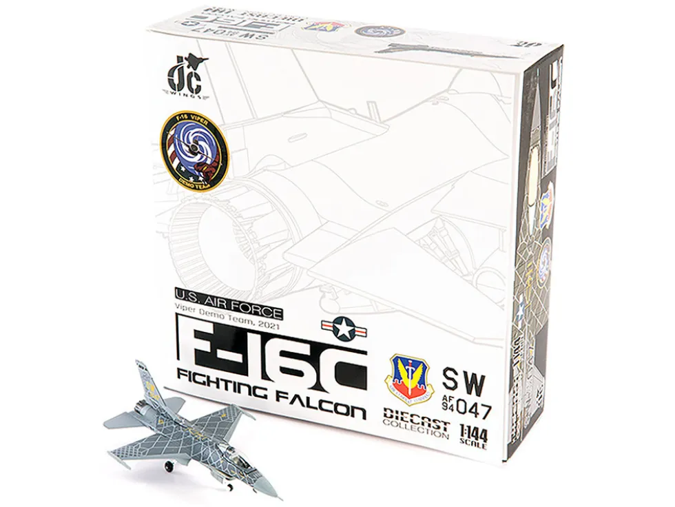 Lockheed Martin F 16C Fighting Falcon Fighter Aircraft Viper Demo Team 2021 United States Air Force 1/144 Diecast Model JC Wings JCW-144-F16-005