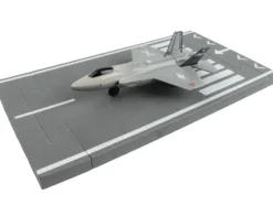Lockheed Martin F 35 Lightning II Aircraft Gray Joint Strike Fighter with Runway Section Diecast Model Airplane Runway24 RW170