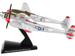 Lockheed P 38J Lightning Fighter Aircraft Marge Pilot Richard Ira Dick Bong United States Air Force 1/115 Diecast Model Airplane Postage Stamp PS5362-3
