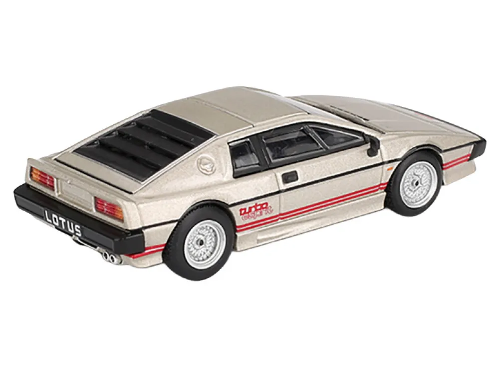 Lotus Esprit Turbo Silver Metallic with Red Stripes Limited Edition 1/64 Diecast Model Car by Mini GT