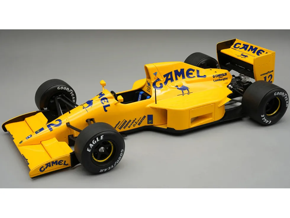 Lotus 102 #12 Johnny Herbert "Lamborghini Engine" Formula One F1 "Japanese GP" (1990) "Mythos Series" with Display Case Limited Edition to 90 pieces Worldwide 1/18 Model Car by Tecnomodel