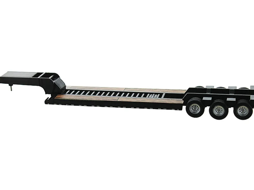 Low Boy Flatbed Trailer Black 1/87 (HO) Plastic Model Car by HO Logistics