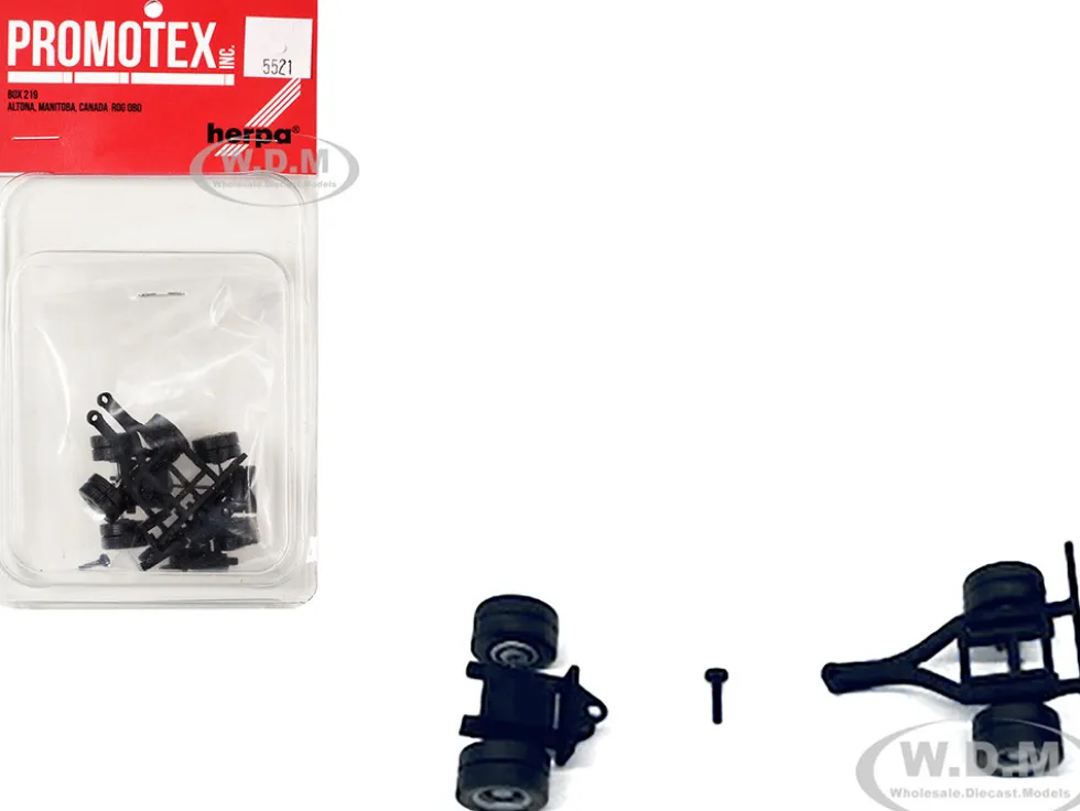 Lowboy Single Axle Booster with Integrated Rear Axle and Fenders (2 Sets) 1/87 (HO) Plastic Model by Promotex