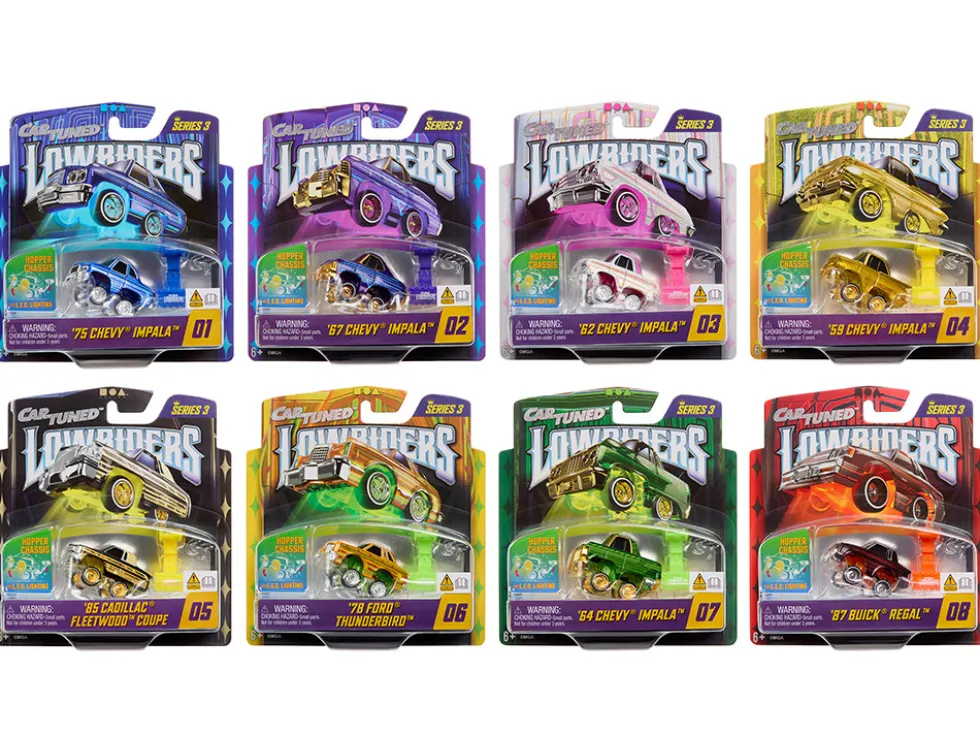 Lowriders Show Glow Series 3 Set of 8 Pieces Diecast Model Cars by CarTuned