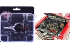454 LS6 Engine and Transmission Replica from "1970 Chevrolet Chevelle SS" 1/18 Model by ACME