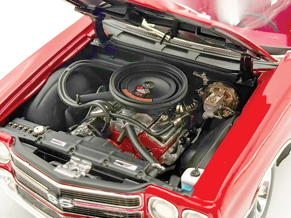 454 LS6 Engine and Transmission Replica from "1970 Chevrolet Chevelle SS" 1/18 Model by ACME