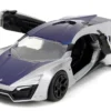 Lykan Hypersport Silver Metallic and Purple Pink Slips Series 1/32 Diecast Model Car Jada 35415