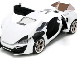 Lykan Hypersport White with Bronze Metallic Rear Spoiler HKS Hyper-Spec Series 1/24 Diecast Model Car Jada JA34030