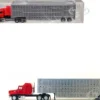 Mack CH 613 with Sleeper Cab Red with Silver Livestock Trailer 1/87 (HO) Plastic Model Car by Promotex